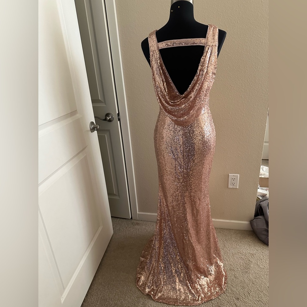 Rose gold sequin cocktail dress